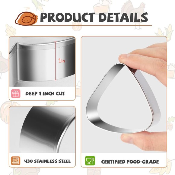 6PCS Thanksgiving Cookie Cutters Set, Holiday Cookie Cutter Thanksgiving Shapes - Picture 8 of 9